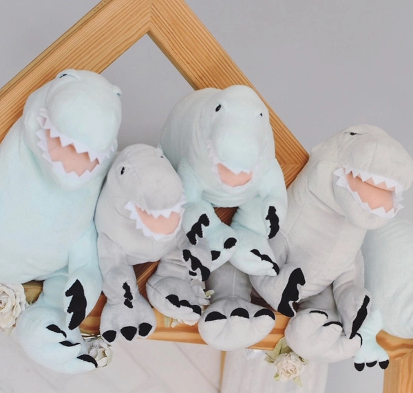 Grey Plush Dinosaur Tyrannosaurus Rex- M size