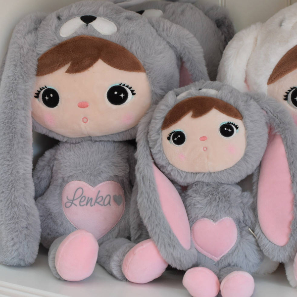 10 PCS Pack Metoo Grey/Pink Bunny 30cm