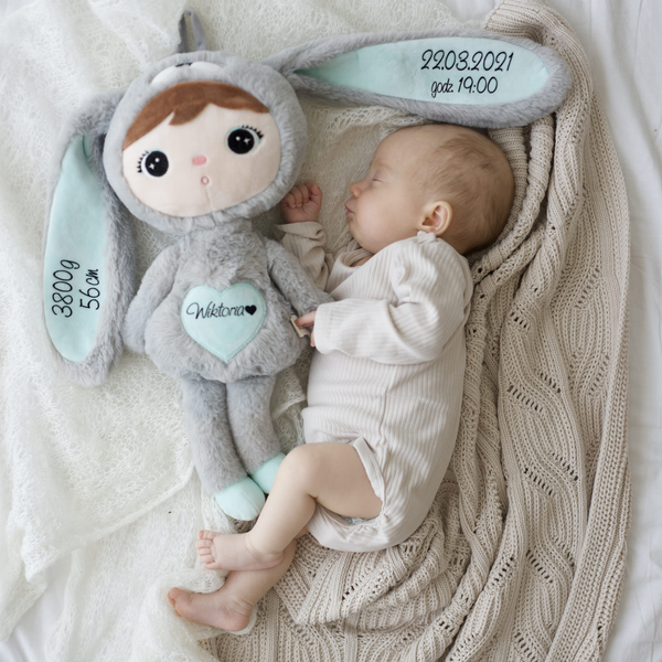 Metoo Grey/Mint Bunny 50cm