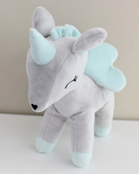 Plush Grey/mint Unicorn M size