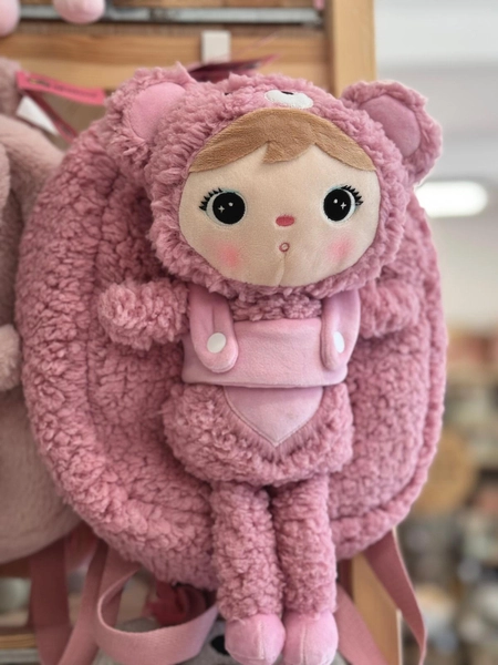 Backpack Metoo with Removable Plush doll - Pink Bear