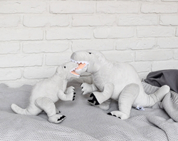 Grey Plush Dinosaur Tyrannosaurus Rex- L size