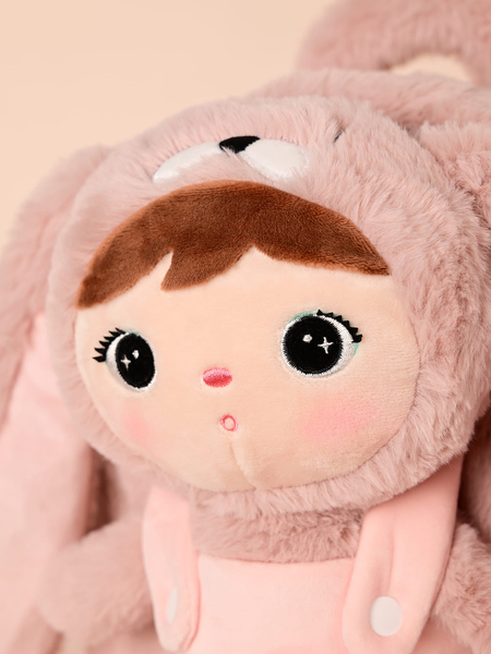 Metoo Pink Rabbit backpack with a removable doll