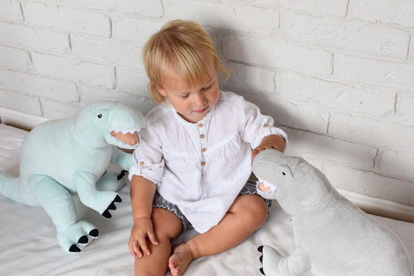 Grey Plush Dinosaur Tyrannosaurus Rex- L size