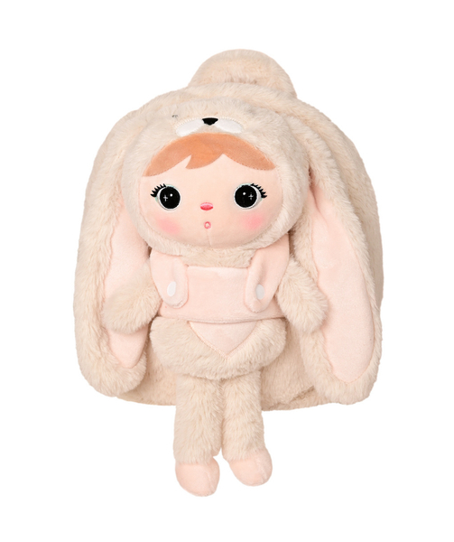 Light beige Bunny backpack with a removable Metoo plush toy
